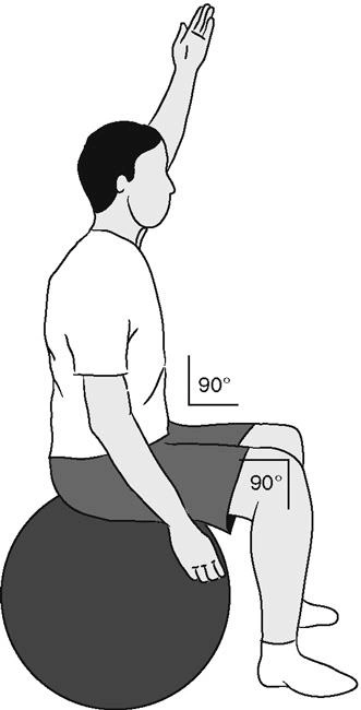 نشسته روی توپ (Sitting on Ball) - ورزش های بعد از عمل دیسک کمر