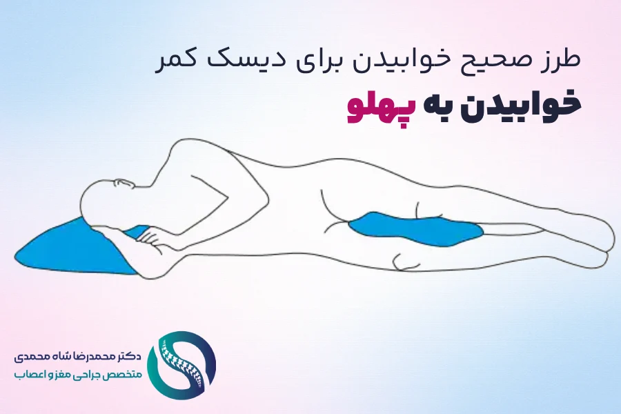 خوابیدن به پهلو - طرز صحیح خوابیدن برای دیسک کمر - دکتر محمدرضا شاه محمدی