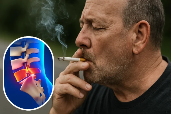 نیکوتین تغذیهٔ دیسک را مختل و سلولهای هسته/حلقه را تخریب میکند - علت فتق دیسک کمر