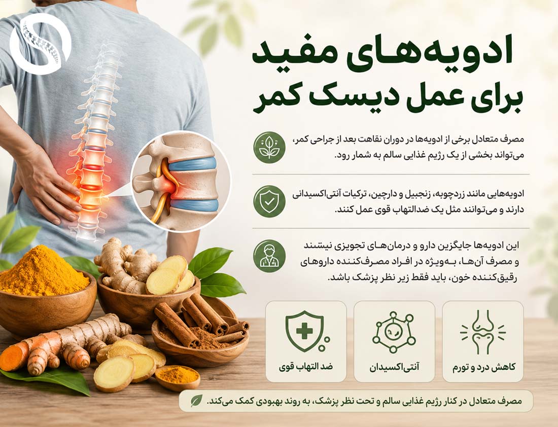 ادویههای مفید برای عمل دیسک کمر - دکتر محمدرضا شاه محمدی