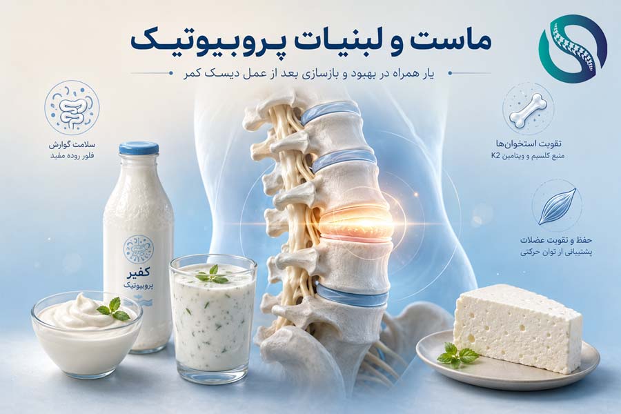 تاثیر مصرف ماست و لبنیات پروبیوتیک در بهبود بعد از عمل دیسک کمر - دکتر محمدرضا شاه محمدی